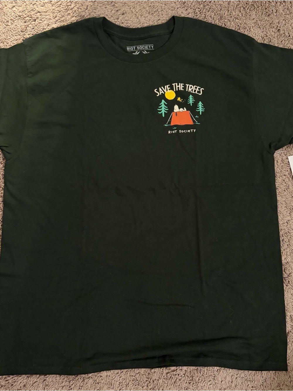 Riot Society Forest Green 'Save The Trees' Snoopy Graphic Tee